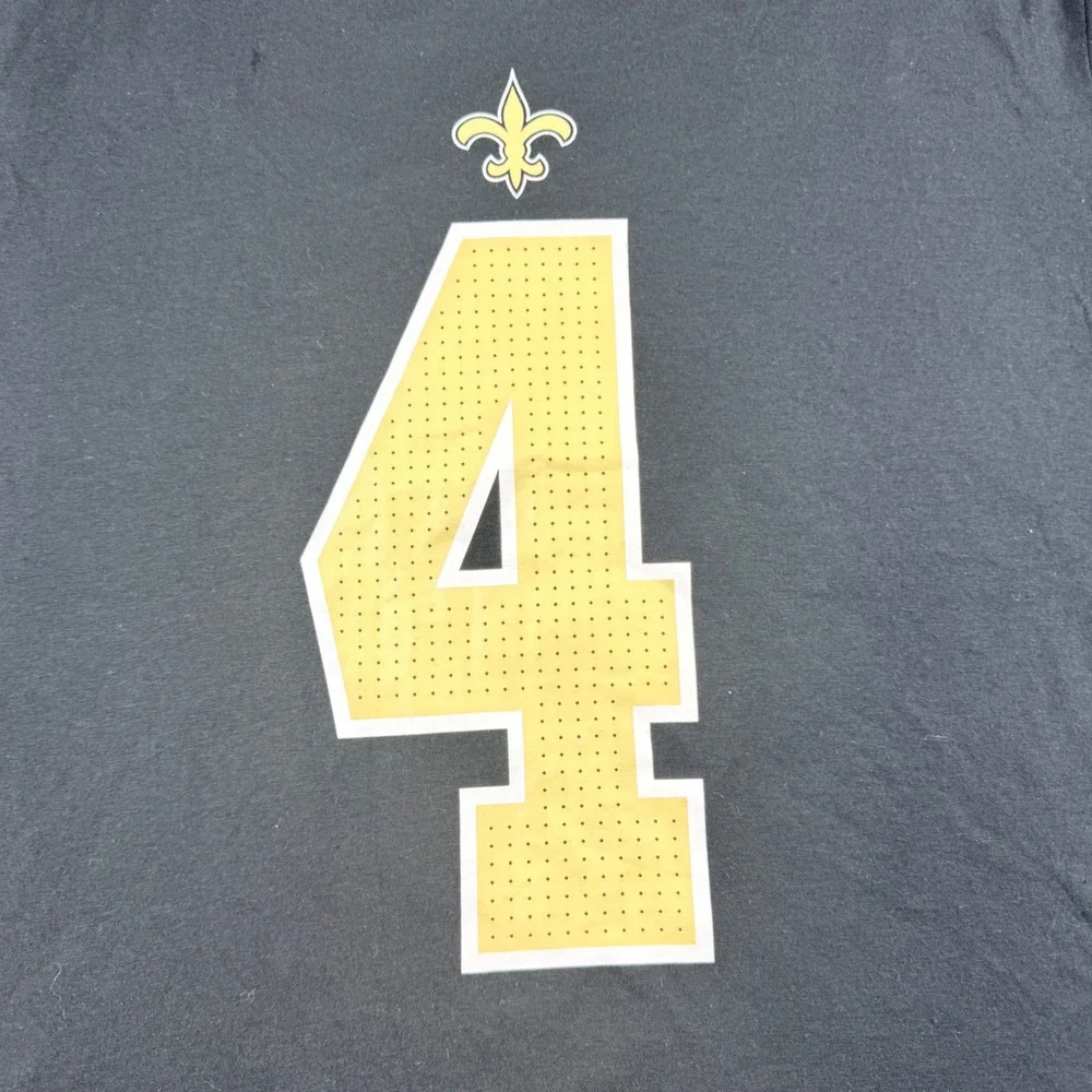 Nike New Orleans Saints Derek Carr #4 Player T-Shirt Men's XL Black Gold NFL Tee